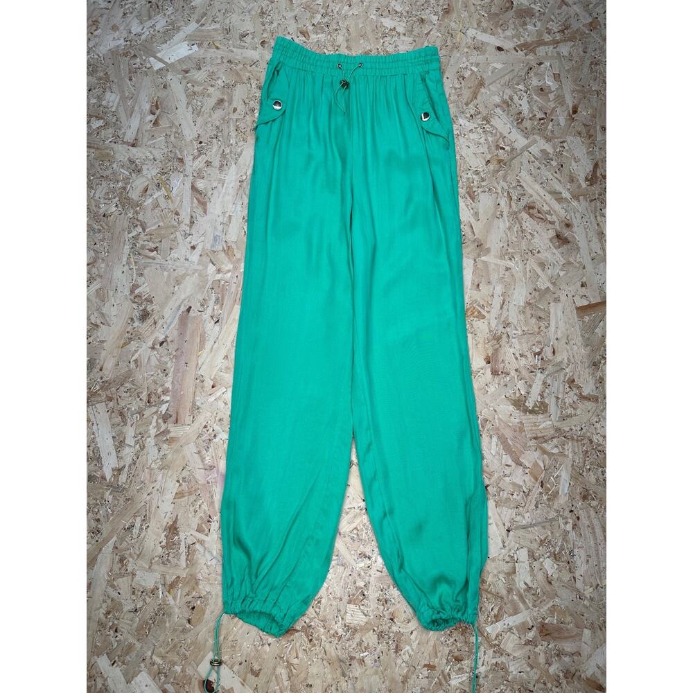 ADL x Raisa Vanessa Women’s Green Silk Jogger Pant Sz M